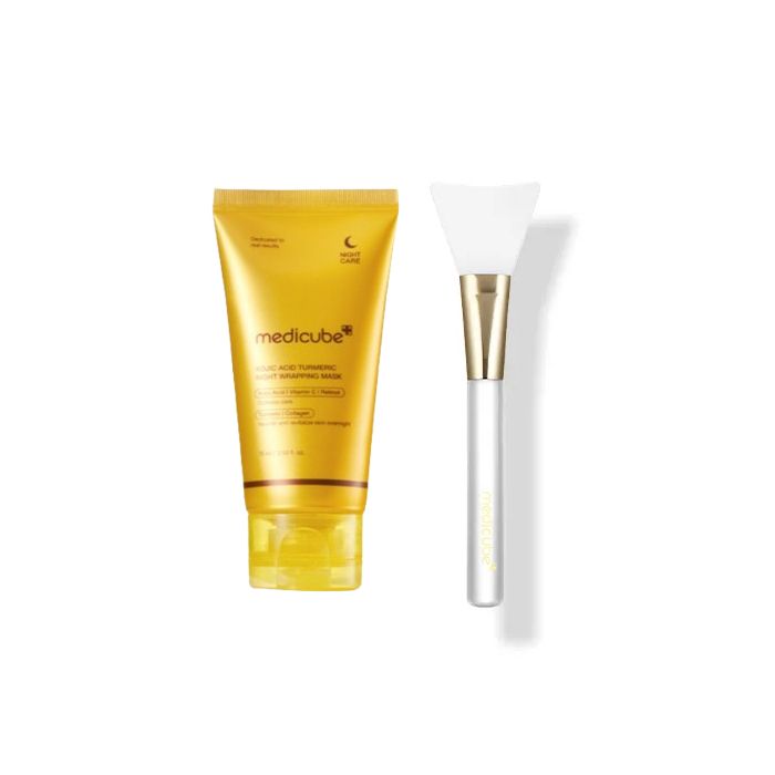Medicube Kojic Acid Turmeric Night Wrapping Mask & Mask Brush